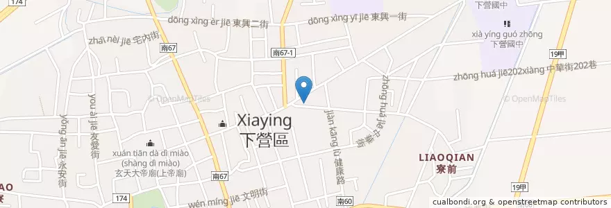 Mapa de ubicacion de 下營分駐所 en 타이완, 타이난 시, 샤잉구.