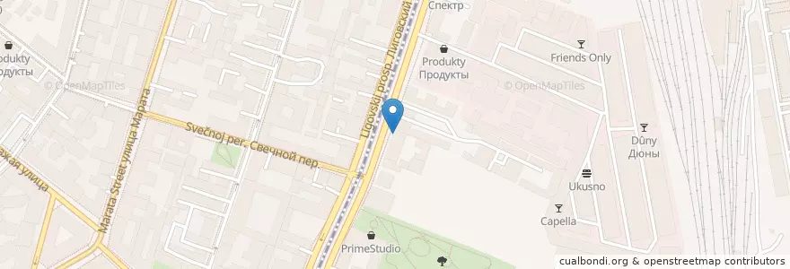 Mapa de ubicacion de Street en Rusia, Северо-Западный Федеральный Округ, Óblast De Leningrado, San Petersburgo, Центральный Район, Округ Лиговка-Ямская.