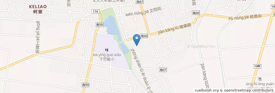 Mapa de ubicacion de 下營福昇堂 en 타이완, 타이난 시, 샤잉구.