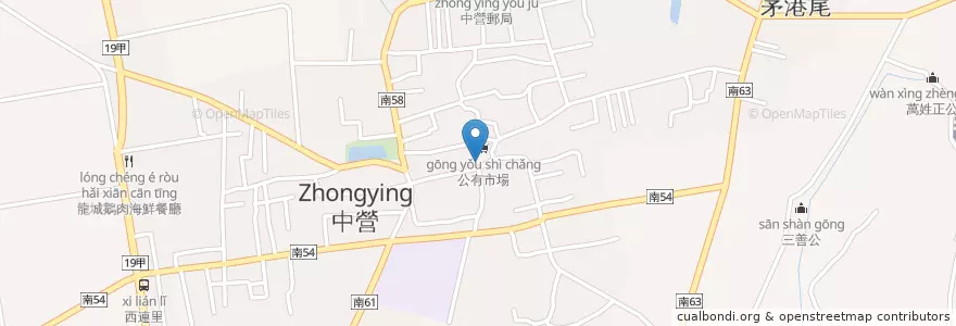 Mapa de ubicacion de 中營慶福宮 en 臺灣, 臺南市, 下營區.