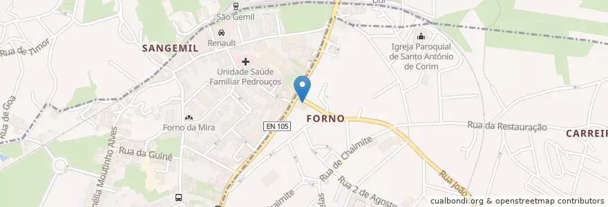 Mapa de ubicacion de Farmácia Moura en پرتغال, Norte, Porto, Área Metropolitana Do Porto, Maia, Rio Tinto, Pedrouços.