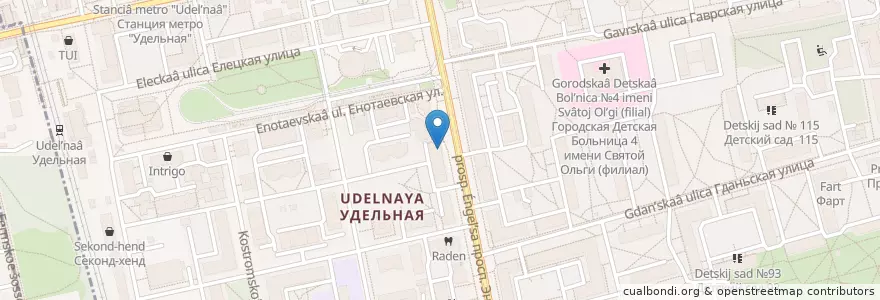 Mapa de ubicacion de Sushi Wok en Russia, Northwestern Federal District, Leningrad Oblast, Saint Petersburg, Vyborgsky District, Округ Светлановское.