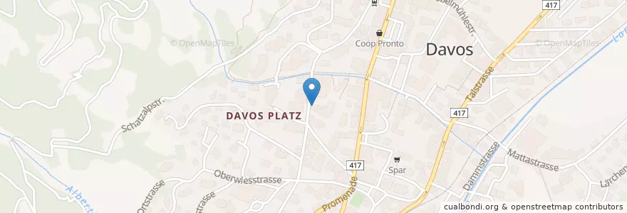 Mapa de ubicacion de Bistro Guggerzyt en 스위스, Graubünden/Grigioni/Grischun, Prättigau/Davos, Davos.