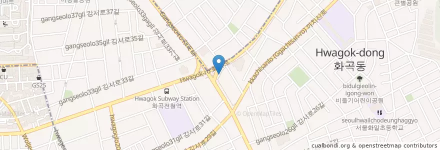 Mapa de ubicacion de 탐앤탐슨 커피 en Korea Selatan, 서울, 강서구, 화곡본동.