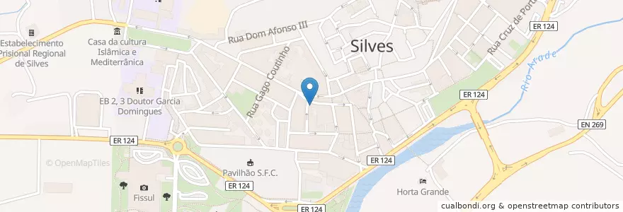 Mapa de ubicacion de Correios en 포르투갈, Algarve, Algarve, Faro, Silves, Silves.