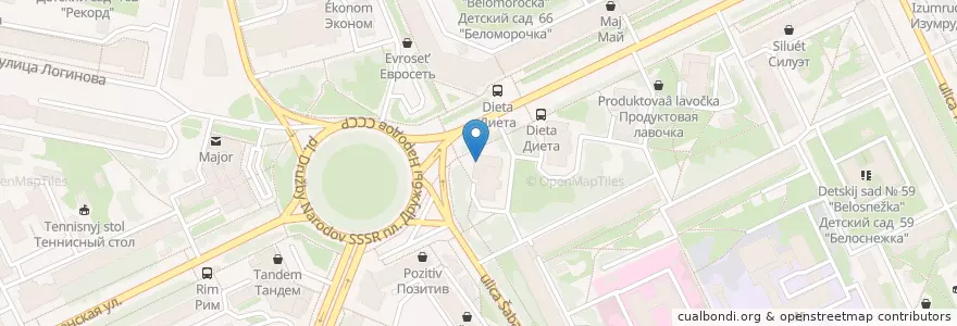 Mapa de ubicacion de ЮниКредит Банк en Russia, Northwestern Federal District, Arkhangelsk Oblast, Primorsky District, Городской Округ Архангельск.