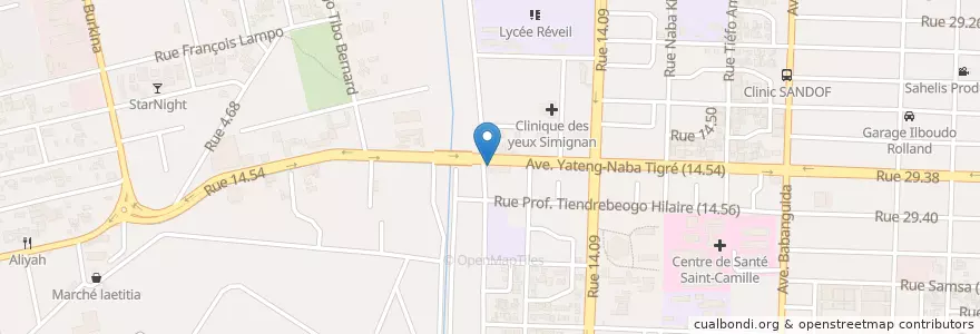 Mapa de ubicacion de Saint Lazare en 布基纳法索, Centre, Kadiogo, 瓦加杜古.