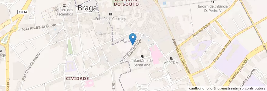 Mapa de ubicacion de Rá-Chá-Kao en ポルトガル, ノルテ, Braga, Cávado, Braga, São José De São Lázaro E São João Do Souto.