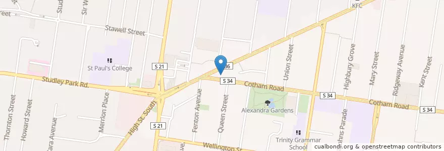 Mapa de ubicacion de QPO en Australia, Victoria, City Of Boroondara.