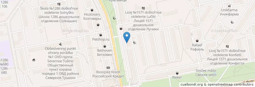 Mapa de ubicacion de Столички en Russie, District Fédéral Central, Moscou, Северо-Западный Административный Округ, Район Северное Тушино.