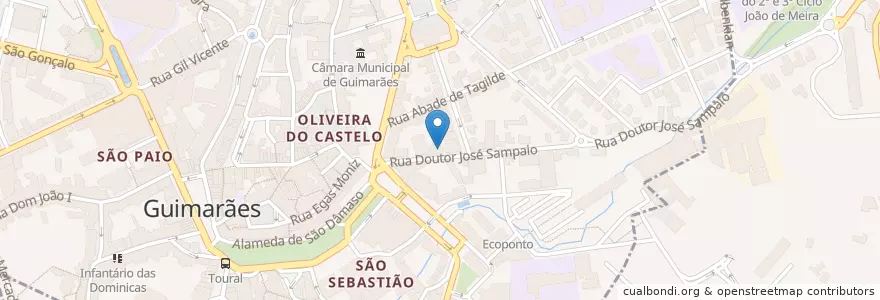 Mapa de ubicacion de Restaurante Cantar Vitórias en Portugal, Nord, Braga, Ave, Guimarães, Oliveira, São Paio E São Sebastião.