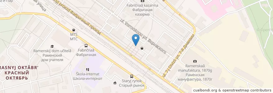 Mapa de ubicacion de Уралсиб en ロシア, 中央連邦管区, モスクワ州, Раменский Городской Округ.