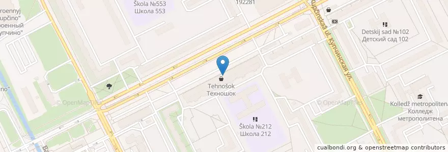 Mapa de ubicacion de Sberbank en Russia, Northwestern Federal District, Leningrad Oblast, Saint Petersburg, Фрунзенский Район, Балканский Округ.