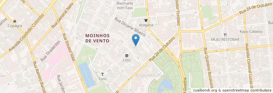 Mapa de ubicacion de Cafe do Porto en Brasil, Región Sur, Río Grande Del Sur, Región Metropolitana De Porto Alegre, Região Geográfica Intermediária De Porto Alegre, Região Geográfica Imediata De Porto Alegre, Porto Alegre.