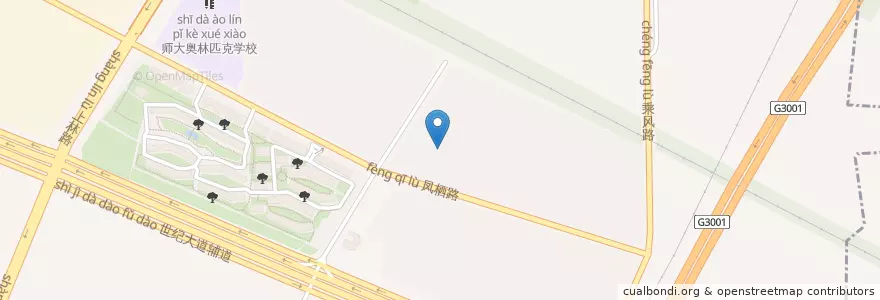 Mapa de ubicacion de 奥林匹克花园幼儿园 en China, Shaanxi, Xianyang City, Qindu District.