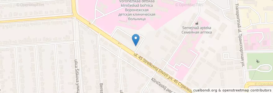 Mapa de ubicacion de Бизнес-Курьер en Rusia, Distrito Federal Central, Óblast De Vorónezh, Городской Округ Воронеж.