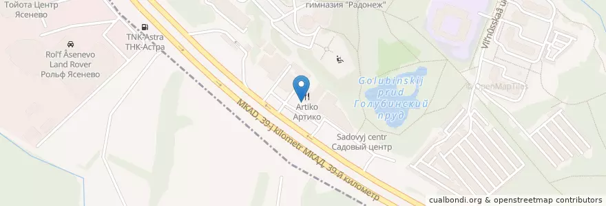 Mapa de ubicacion de Артико en Russia, Central Federal District, Moscow, Novomoskovsky Administrative Okrug, Поселение Сосенское.