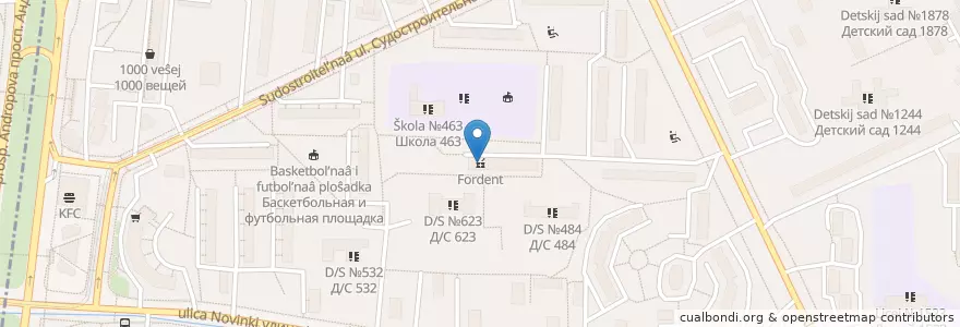 Mapa de ubicacion de Fordent en روسيا, Центральный Федеральный Округ, Москва, Южный Административный Округ, Район Нагатинский Затон.