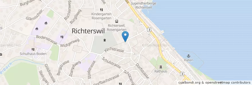Mapa de ubicacion de Spanische Weinhalle en Schweiz/Suisse/Svizzera/Svizra, Zürich, Bezirk Horgen, Richterswil.