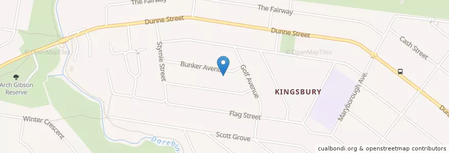 Mapa de ubicacion de Kingsbury Post Office en أستراليا, ولاية فيكتوريا, City Of Darebin.