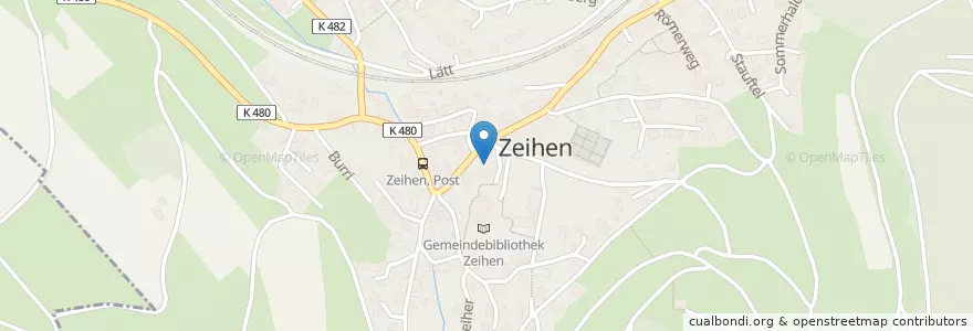 Mapa de ubicacion de Kindergarten en Schweiz/Suisse/Svizzera/Svizra, Aargau, Bezirk Laufenburg, Zeihen.