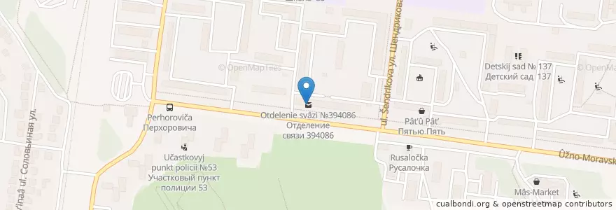 Mapa de ubicacion de Отделение связи №394086 en Rusland, Centraal Federaal District, Oblast Voronezj, Городской Округ Воронеж.