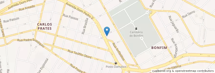 Mapa de ubicacion de Itaú Carlos Prates en Brasilien, Südosten, Minas Gerais, Região Geográfica Intermediária De Belo Horizonte, Região Metropolitana De Belo Horizonte, Microrregião Belo Horizonte, Belo Horizonte.