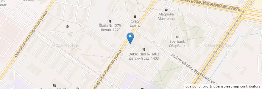 Mapa de ubicacion de Горздрав en Rusland, Centraal Federaal District, Moskou, Юго-Западный Административный Округ, Район Зюзино.