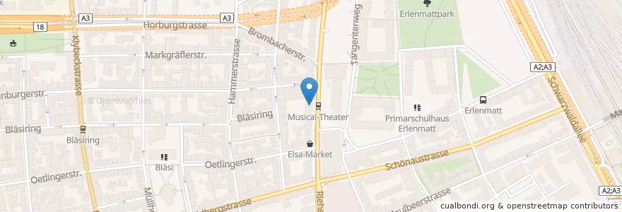 Mapa de ubicacion de Musical Bar en 瑞士, Basel-Stadt, Basel.