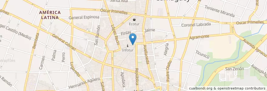 Mapa de ubicacion de Pizzeria "El Gallo" en キューバ, Camagüey, Camagüey, Ciudad De Camagüey.