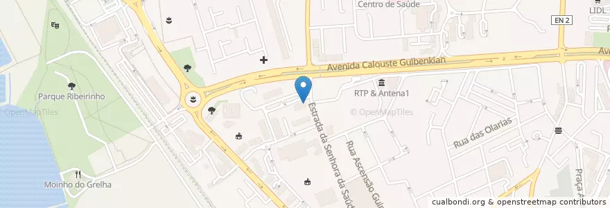 Mapa de ubicacion de Café Lido en پرتغال, Algarve, Algarve, فارو, فارو, فارو.