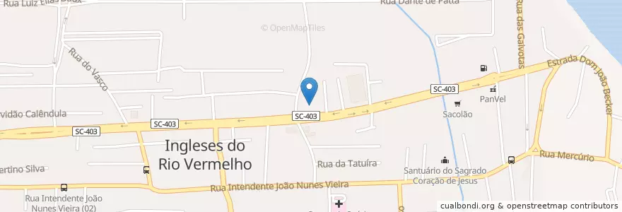 Mapa de ubicacion de Banco do Brasil en برزیل, منطقه جنوب برزیل, سانتا کاتارینا, Microrregião De Florianópolis, Região Geográfica Intermediária De Florianópolis, فلرینو پولیس.