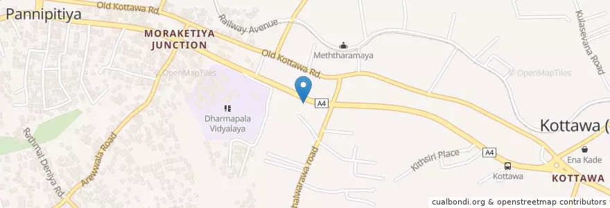 Mapa de ubicacion de Rajagedara en Sri Lanka, බස්නාහිර පළාත, කොළඹ දිස්ත්‍රික්කය.