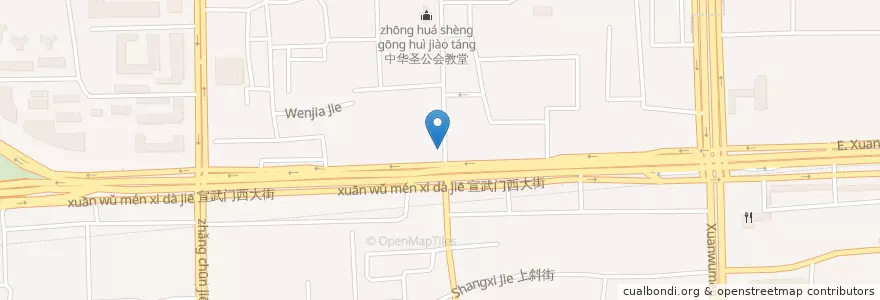 Mapa de ubicacion de 佟麟阁路南口 en China, Peking, Hebei, 西城区.
