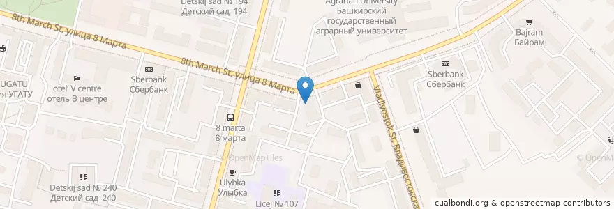 Mapa de ubicacion de Библиотека en ロシア, 沿ヴォルガ連邦管区, バシコルトスタン共和国, ウファ管区.