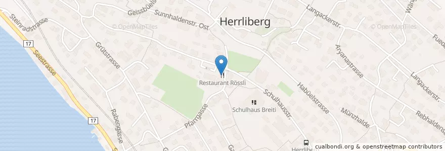 Mapa de ubicacion de Restaurant Rössli en Switzerland, Zurich, Bezirk Meilen, Herrliberg.