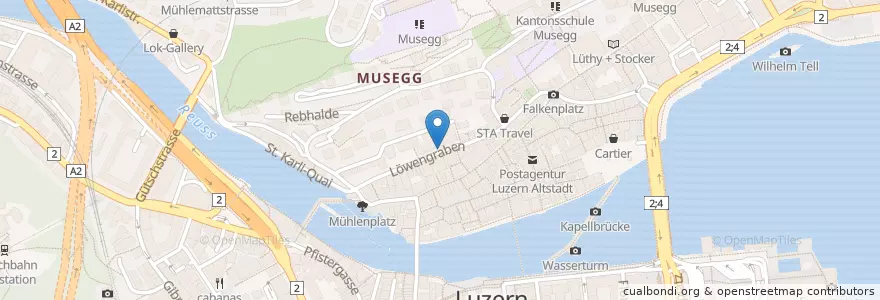 Mapa de ubicacion de Veloparkplatz en Zwitserland, Luzern, Luzern.