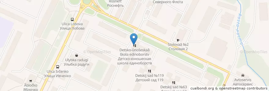 Mapa de ubicacion de Детско-юношеская школа единоборств en Russia, Northwestern Federal District, Murmansk Oblast, Murmansk.