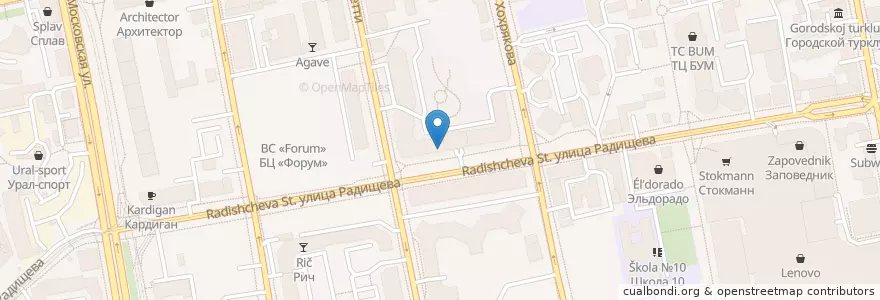 Mapa de ubicacion de Asado en ロシア, ウラル連邦管区, スヴェルドロフスク州, エカテリンブルク管区.
