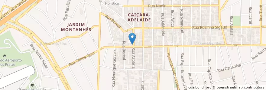 Mapa de ubicacion de Ponto de Taxi Caiçara-Adelaide en ブラジル, 南東部地域, ミナス ジェライス, Região Geográfica Intermediária De Belo Horizonte, Região Metropolitana De Belo Horizonte, Microrregião Belo Horizonte, ベロオリゾンテ.