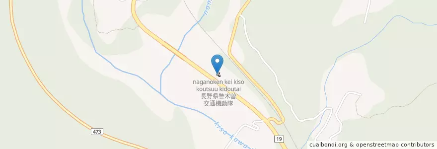 Mapa de ubicacion de 長野県警木曽交通機動隊 en Япония, Нагано, 木曽郡, 上松町.