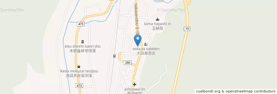 Mapa de ubicacion de 上松町高齢者いきいき広場 en Japón, Prefectura De Nagano, 木曽郡, 上松町.