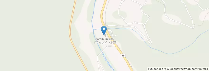 Mapa de ubicacion de ドライブイン木曽 en 日本, 長野県, 木曽郡, 上松町.
