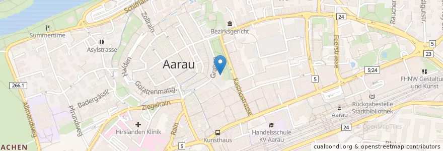 Mapa de ubicacion de Café Literaire en Svizzera, Argovia, Bezirk Aarau, Aarau.