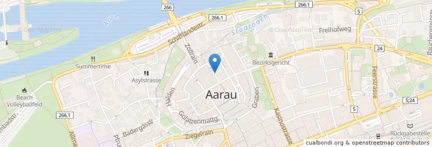 Mapa de ubicacion de Jojo Bar & Lounge en Schweiz, Aargau, Bezirk Aarau, Aarau.