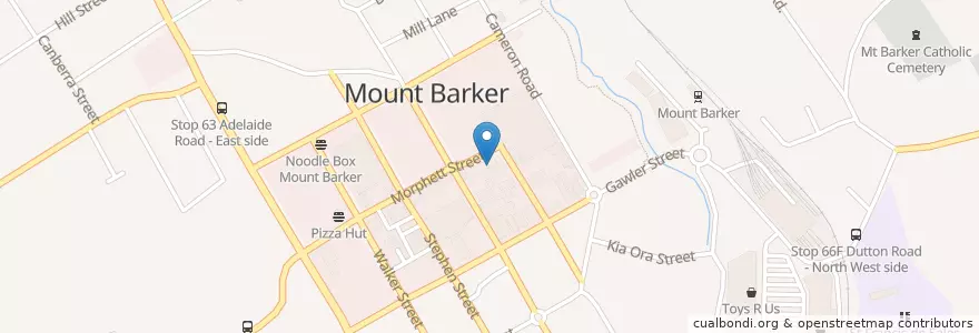 Mapa de ubicacion de Subaru Sushi & Noodle House en Australien, Südaustralien, Mount Barker District Council.