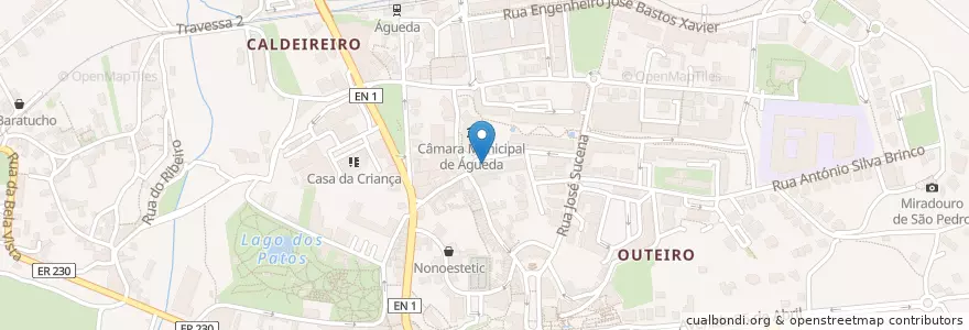 Mapa de ubicacion de Quê Cafe en Португалия, Aveiro, Центральный Регион, Baixo Vouga, Águeda, Águeda E Borralha.