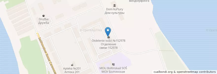 Mapa de ubicacion de Отделение связи №152978 en Rusland, Centraal Federaal District, Oblast Jaroslavl, Рыбинский Район, Судоверфское Сельское Поселение.