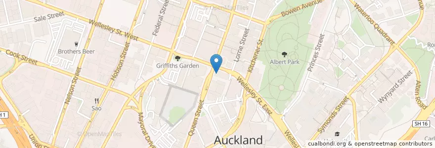 Mapa de ubicacion de ASB Bank en Nueva Zelanda, Auckland, Waitematā.