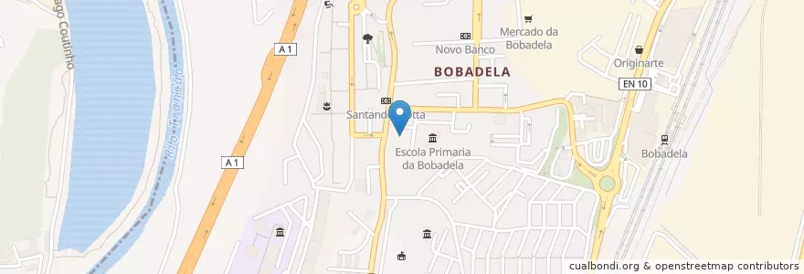 Mapa de ubicacion de Posto dos correios da Bobadela en Portugal, Área Metropolitana De Lisboa, Lisboa, Grande Lisboa, Loures, Santa Iria De Azoia, São João Da Talha E Bobadela.